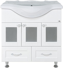 Misty Мебель для ванной Латте 85 L 2 ящика белая – фотография-2